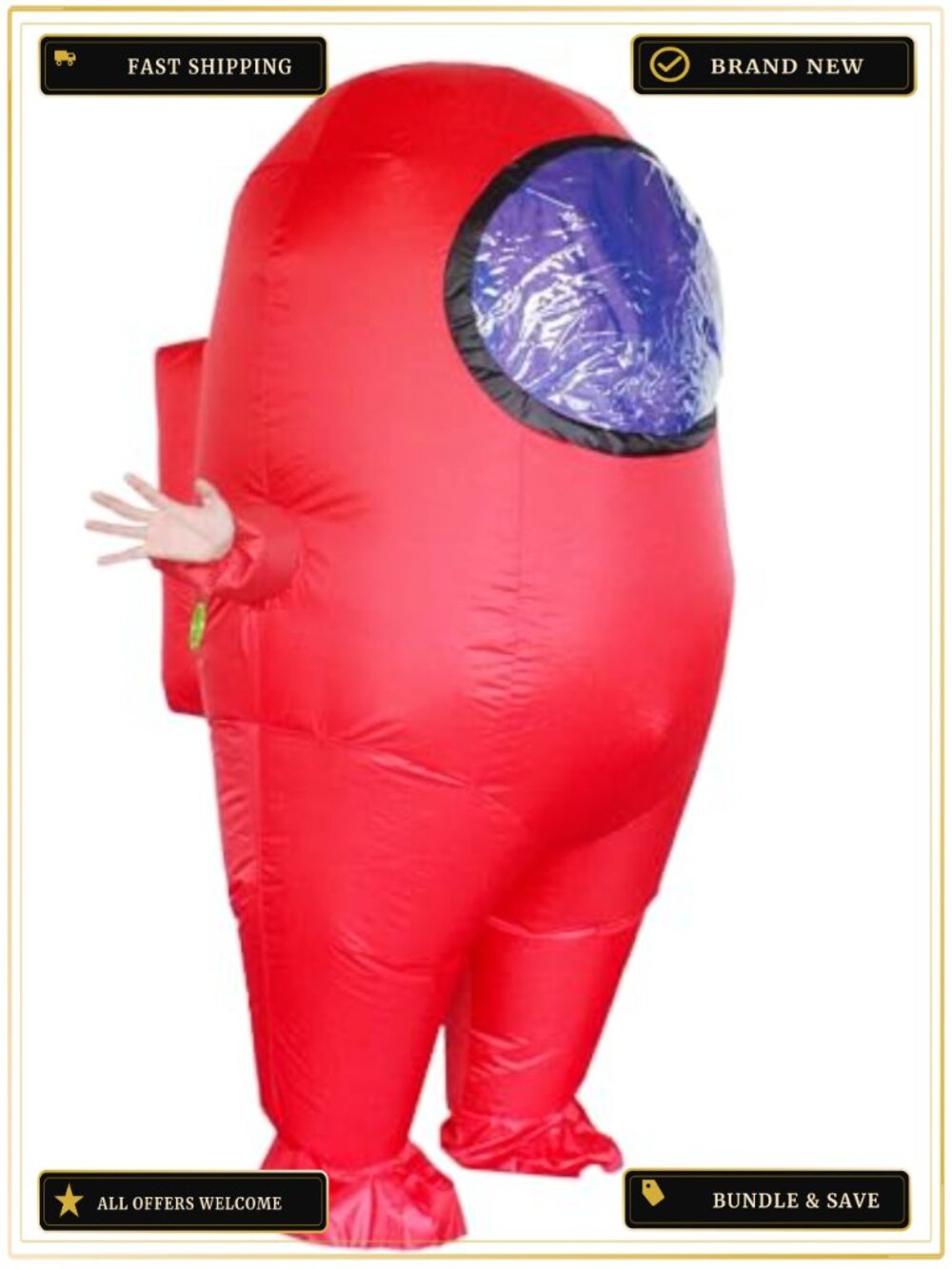 MXoSUM Impostor Inflatable Costume Adult Funny Halloween Spacesuit Game